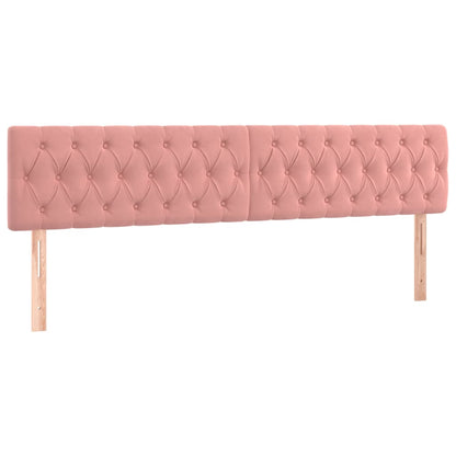 Spring bed frame with pink mattress 180x200 cm in velvet