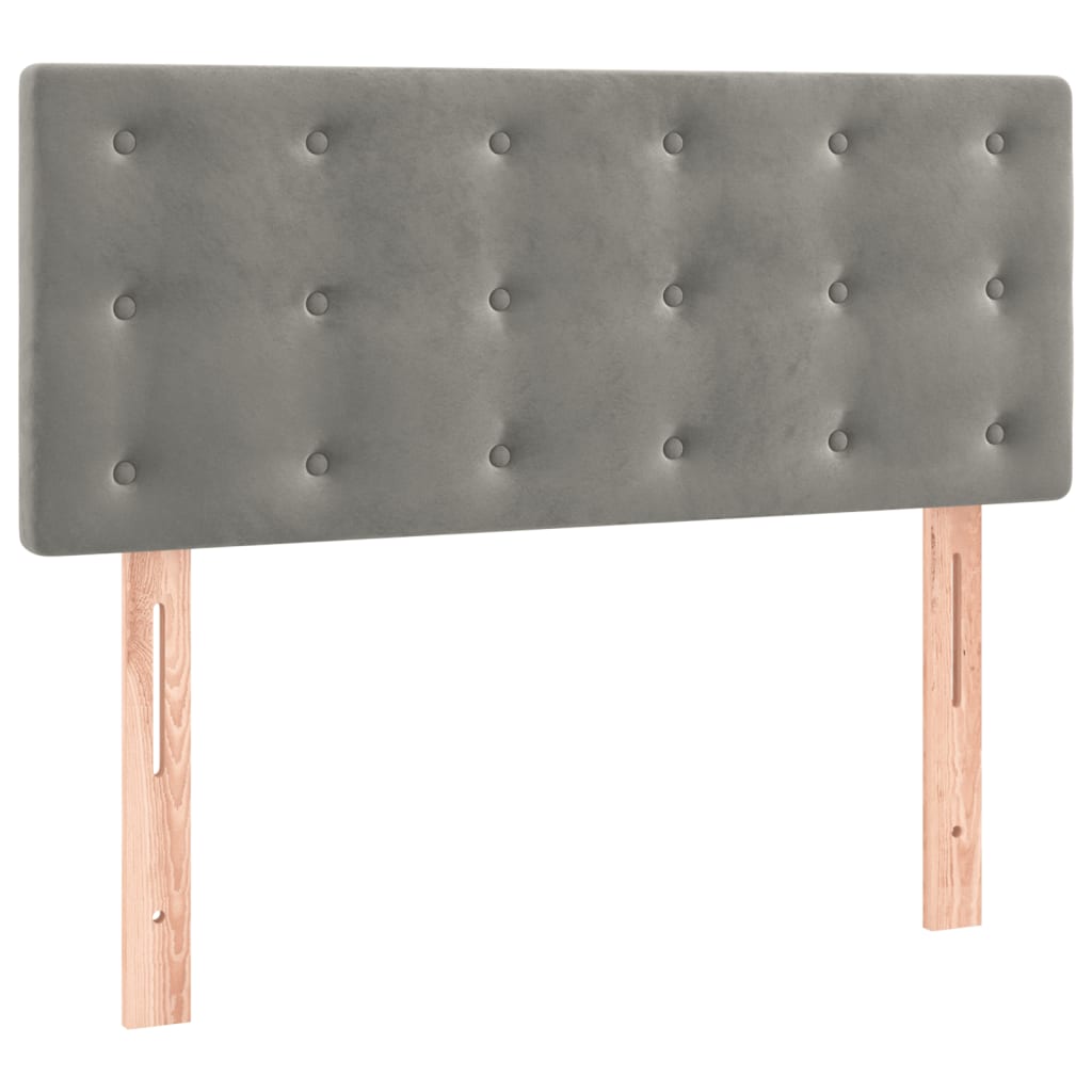 Giroletto a Molle con Materasso Grigio Chiaro 80x200 cm Velluto | homemem39
