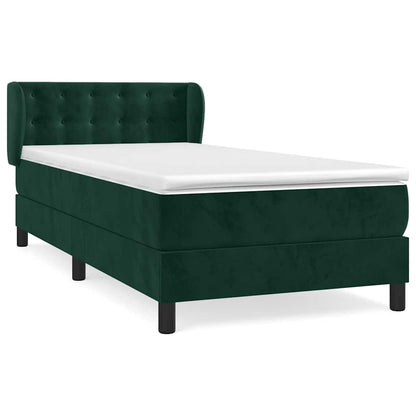 Giroletto a Molle con Materasso Verde Scuro 80x200 cm Velluto | homemem39