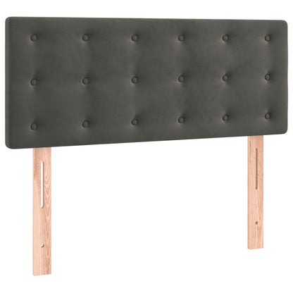Giroletto a Molle con Materasso Grigio Scuro 90x190 cm Velluto | homemem39