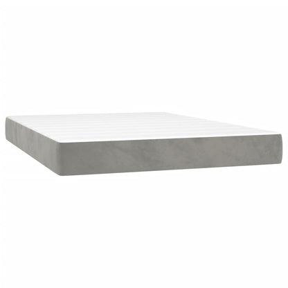 Giroletto a Molle con Materasso Grigio Chiaro 140x190cm Velluto | homemem39