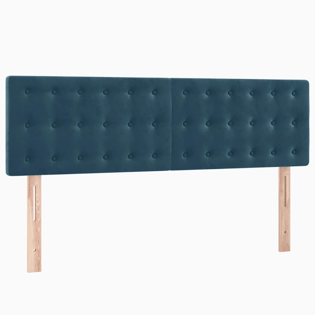 Giroletto a Molle con Materasso Blu Scuro 140x190 cm in Velluto | homemem39