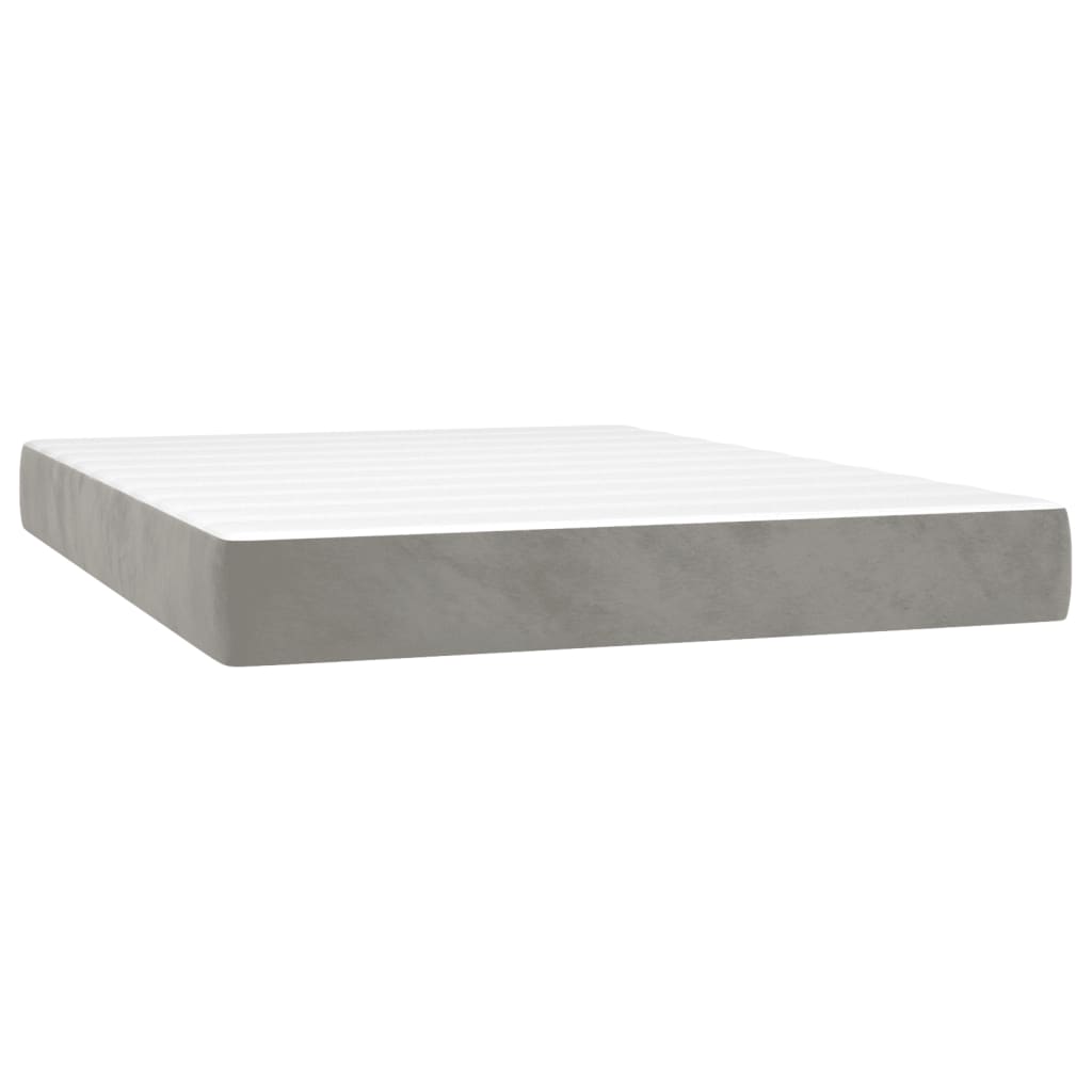 Giroletto a Molle con Materasso Grigio Chiaro 140x200cm Velluto | homemem39