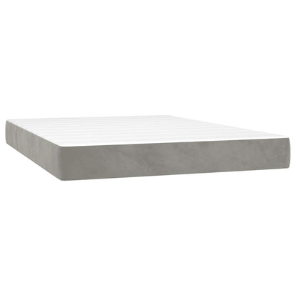 Giroletto a Molle con Materasso Grigio Chiaro 140x200cm Velluto | homemem39