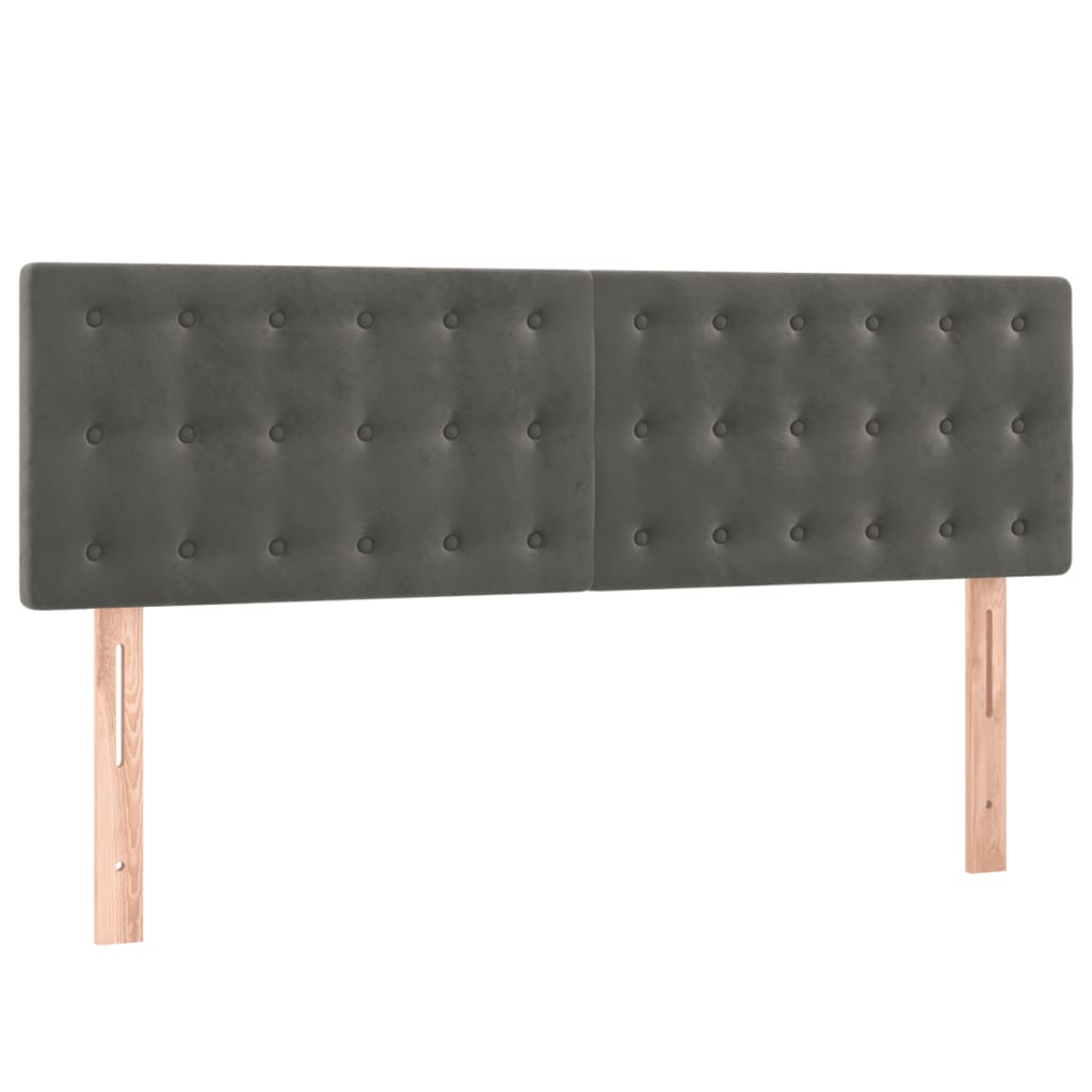 Giroletto a Molle con Materasso Grigio Scuro 140x200 cm Velluto | homemem39