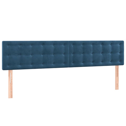 Spring bed frame with dark blue mattress 180x200 cm in velvet