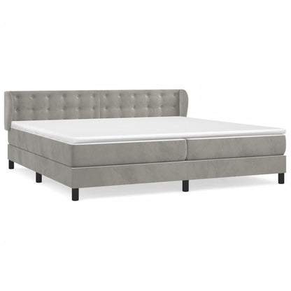 Giroletto a Molle con Materasso Grigio Chiaro 200x200cm Velluto | homemem39