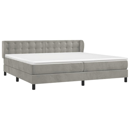 Giroletto a Molle con Materasso Grigio Chiaro 200x200cm Velluto | homemem39