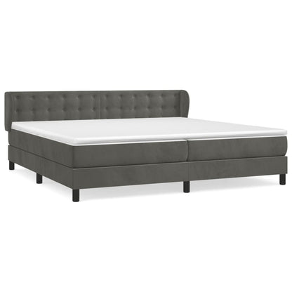 Giroletto a Molle con Materasso Grigio Scuro 200x200 cm Velluto | homemem39