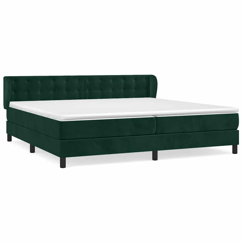 Giroletto a Molle con Materasso Verde Scuro 200x200 cm Velluto | homemem39