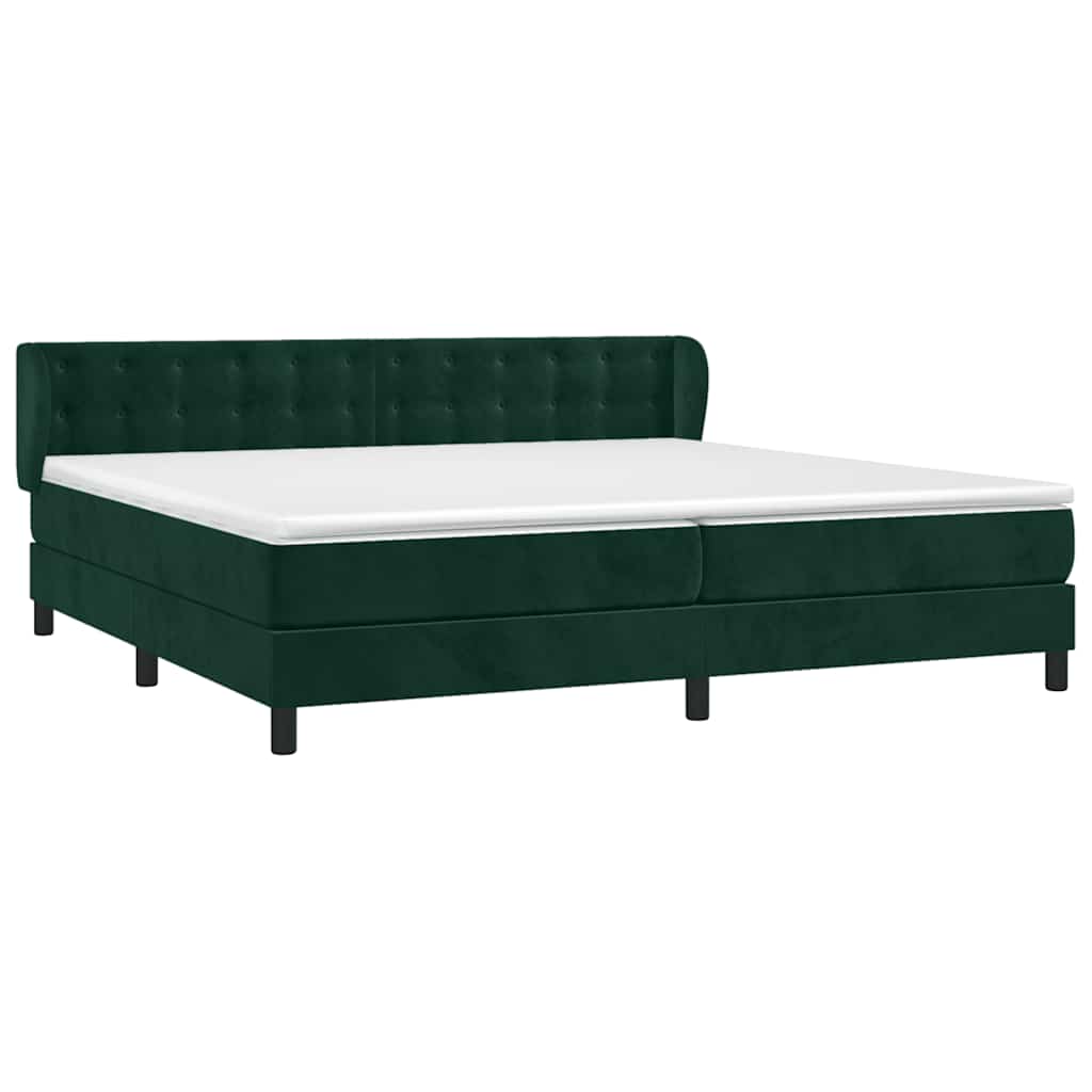 Giroletto a Molle con Materasso Verde Scuro 200x200 cm Velluto | homemem39
