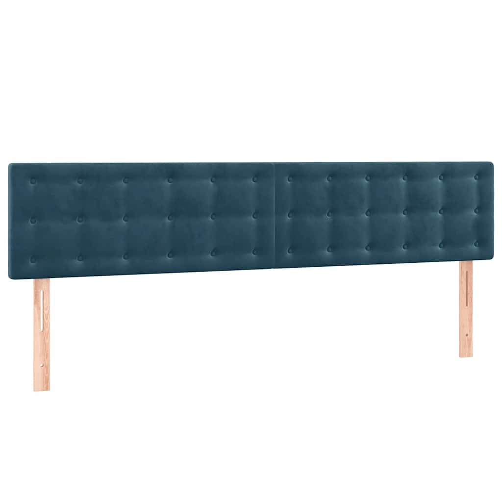 Giroletto a Molle con Materasso Blu Scuro 200x200 cm in Velluto | homemem39