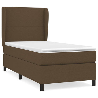 Giroletto a Molle con Materasso Marrone Scuro 80x200 cm Tessuto | homemem39