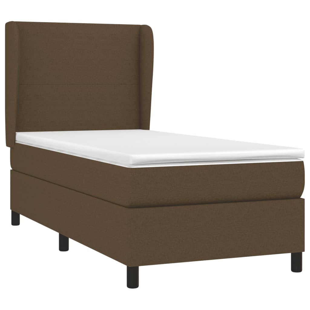 Giroletto a Molle con Materasso Marrone Scuro 80x200 cm Tessuto | homemem39