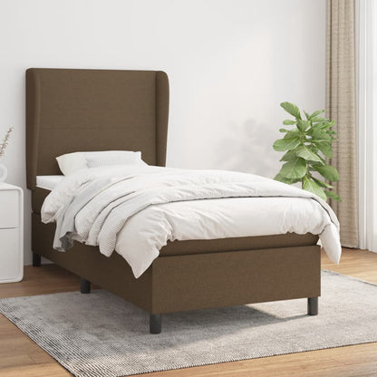 Giroletto a Molle con Materasso Marrone Scuro 80x200 cm Tessuto | homemem39