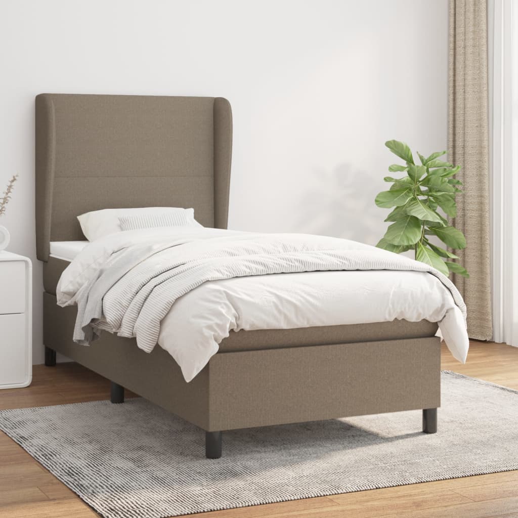 Giroletto a Molle con Materasso Tortora 90x190 cm in Tessuto | homemem39