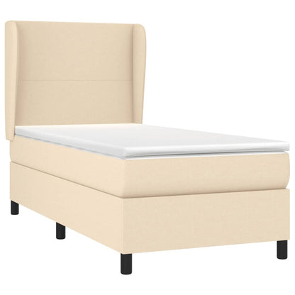 Giroletto a Molle con Materasso Crema 90x190 cm in Tessuto | homemem39
