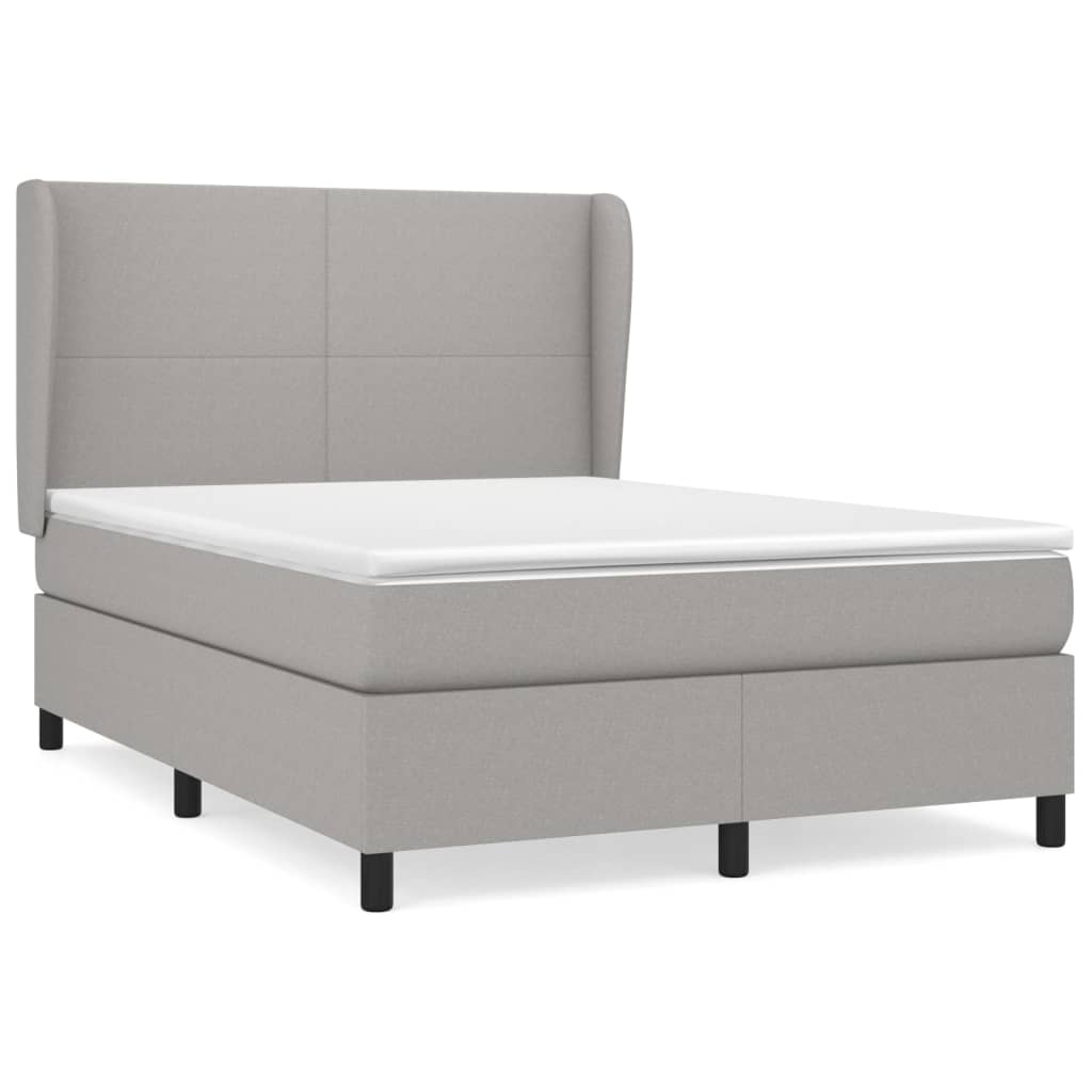 Giroletto a Molle con Materasso Grigio Chiaro 140x190cm Tessuto | homemem39