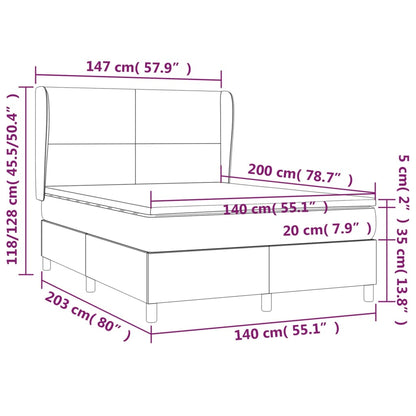 Giroletto a Molle con Materasso Marrone Scuro 140x200cm Tessuto | homemem39
