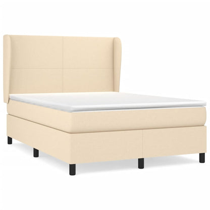 Giroletto a Molle con Materasso Crema 140x200 cm in Tessuto | homemem39