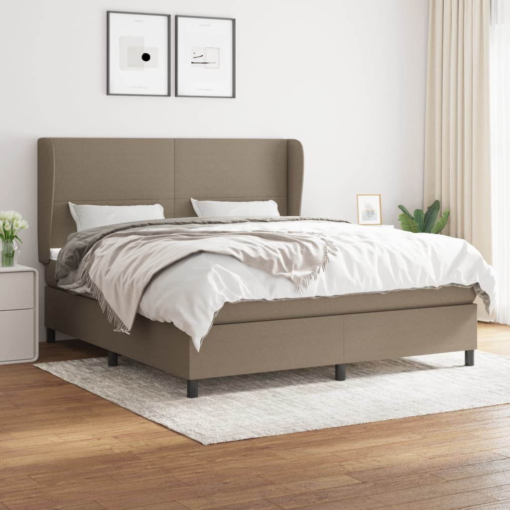 Giroletto a Molle con Materasso Tortora 160x200 cm in Tessuto | homemem39