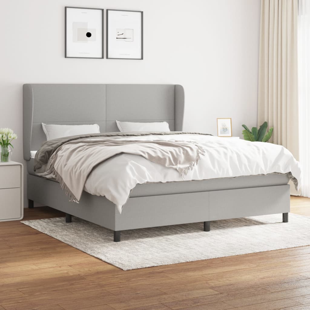 Giroletto a Molle con Materasso Grigio Chiaro180x200 cm Tessuto | homemem39