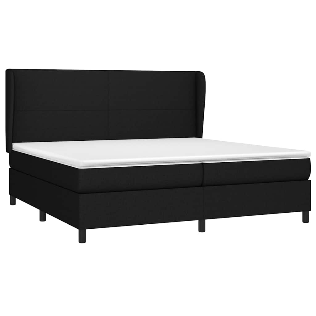 Giroletto a Molle con Materasso Nero 200x200 cm in Tessuto | homemem39