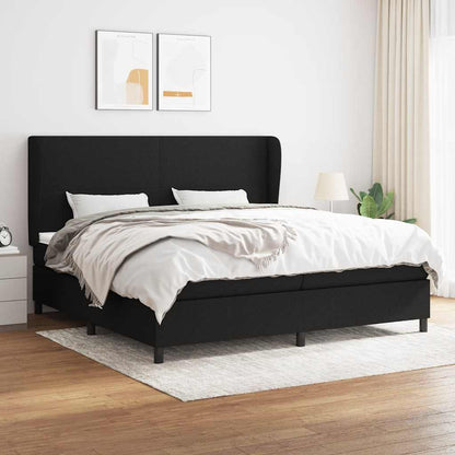 Giroletto a Molle con Materasso Nero 200x200 cm in Tessuto | homemem39