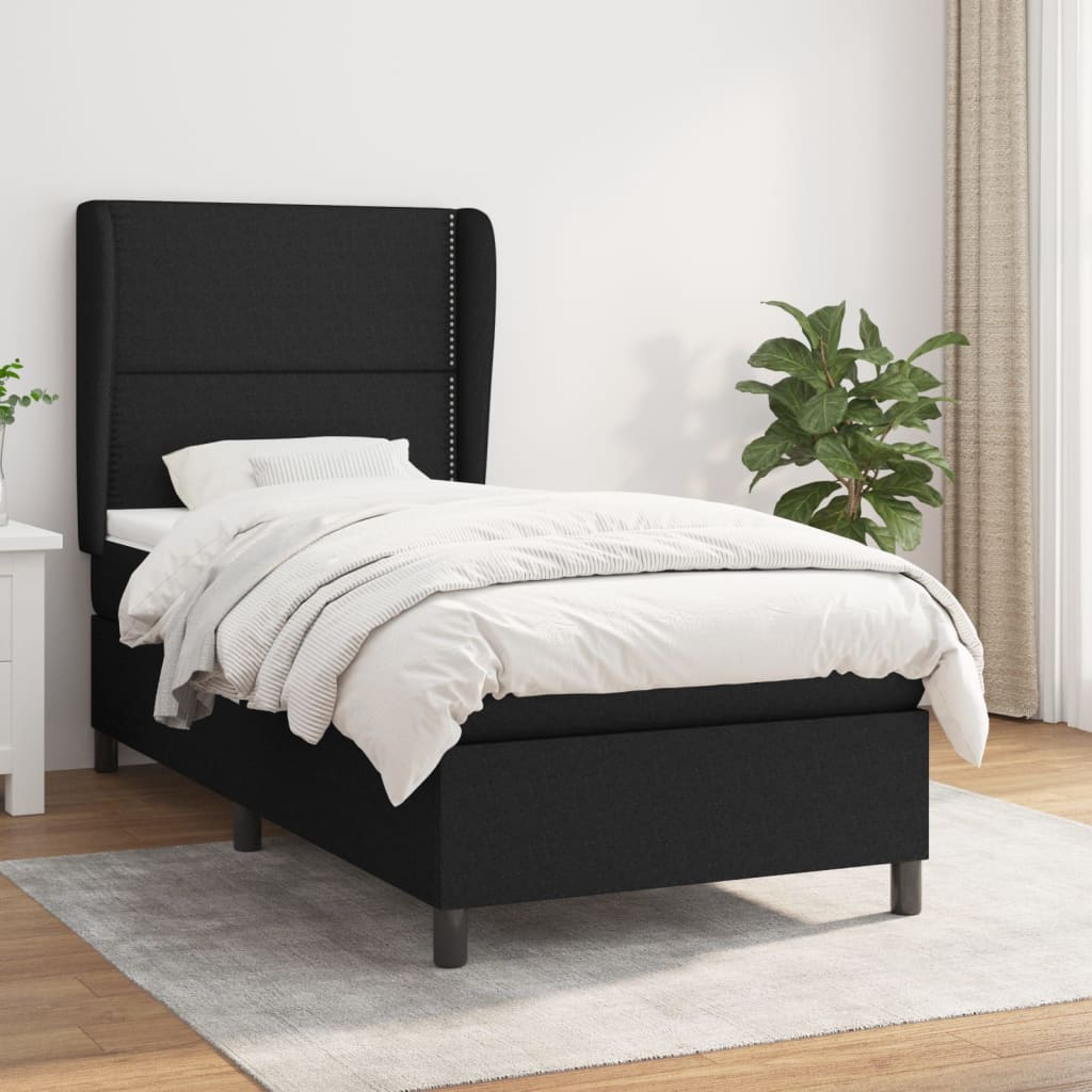 Giroletto a Molle con Materasso Nero 80x200 cm inTessuto | homemem39