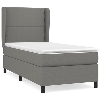 Giroletto a Molle con Materasso Grigio Scuro 90x190 cm Tessuto | homemem39