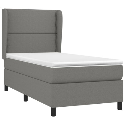 Giroletto a Molle con Materasso Grigio Scuro 90x190 cm Tessuto | homemem39