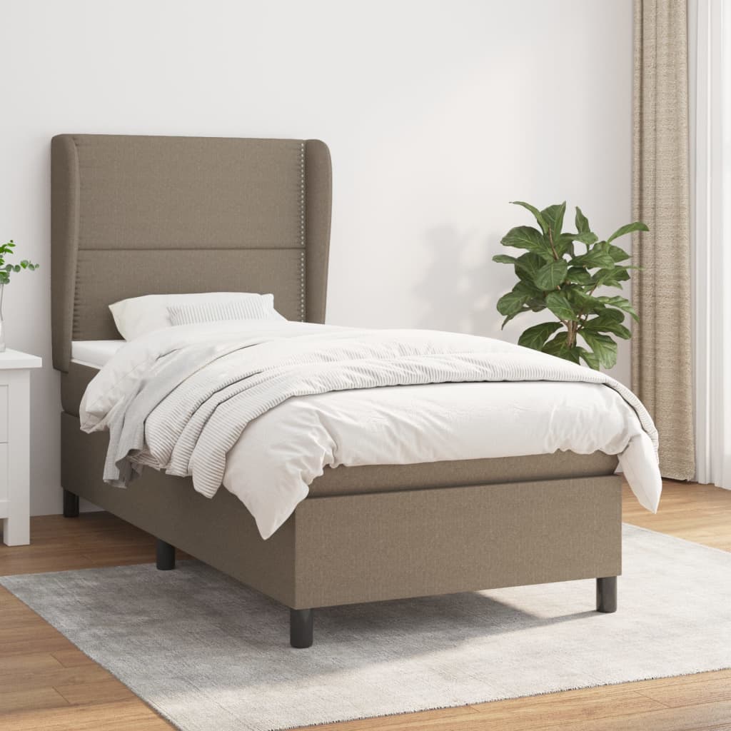 Giroletto a Molle con Materasso Tortora 90x190 cm in Tessuto | homemem39