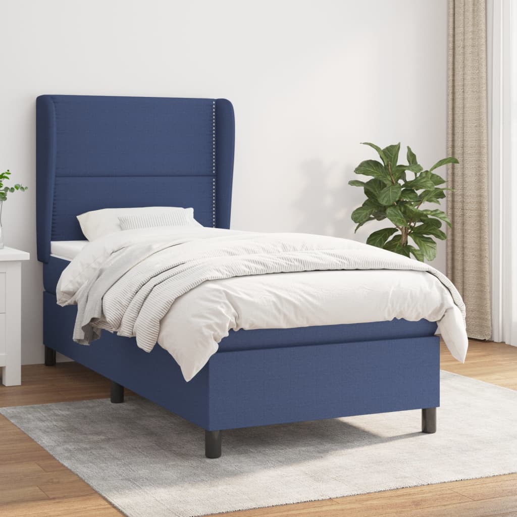 Giroletto a Molle con Materasso Blu 90x200 cm inTessuto | homemem39
