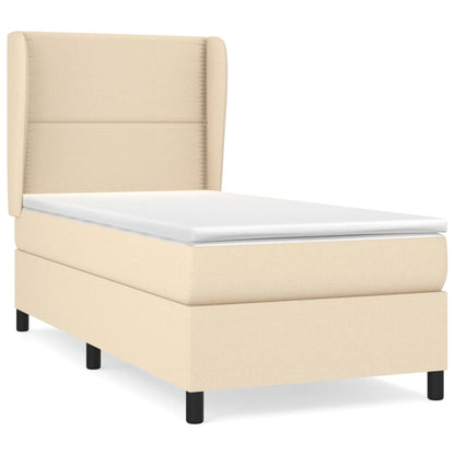 Giroletto a Molle con Materasso Crema 100x200 cm in Tessuto | homemem39