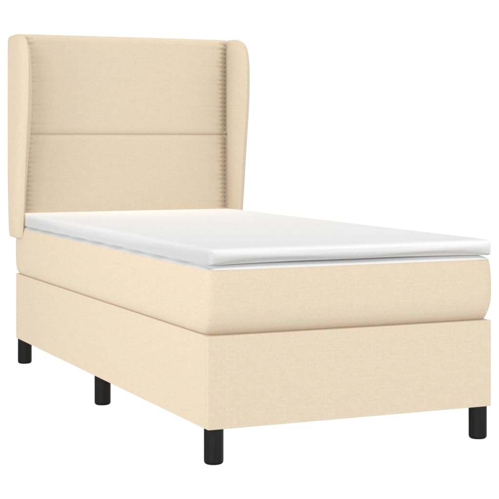 Giroletto a Molle con Materasso Crema 100x200 cm in Tessuto | homemem39