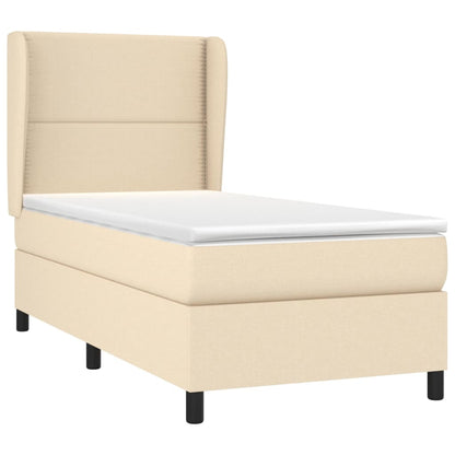 Giroletto a Molle con Materasso Crema 100x200 cm in Tessuto | homemem39