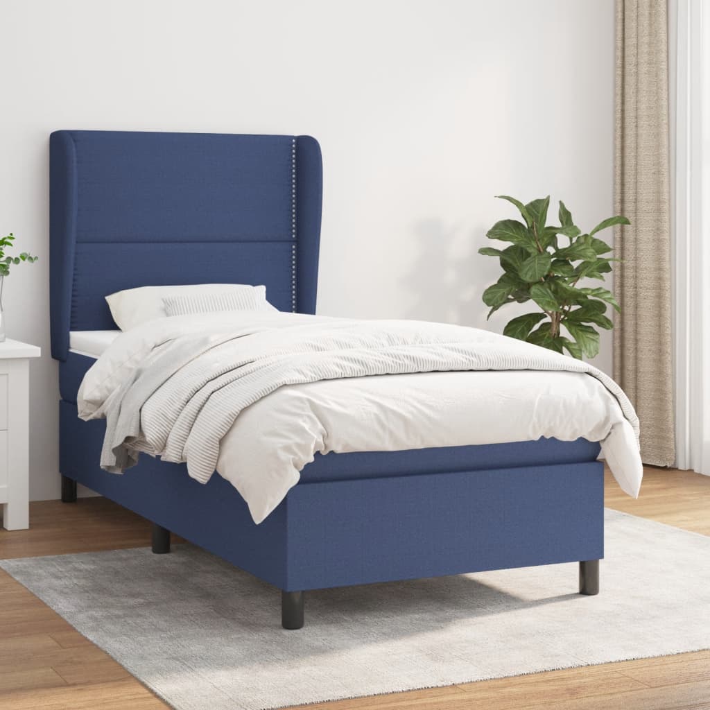 Giroletto a Molle con Materasso Blu 100x200 cm in Tessuto | homemem39
