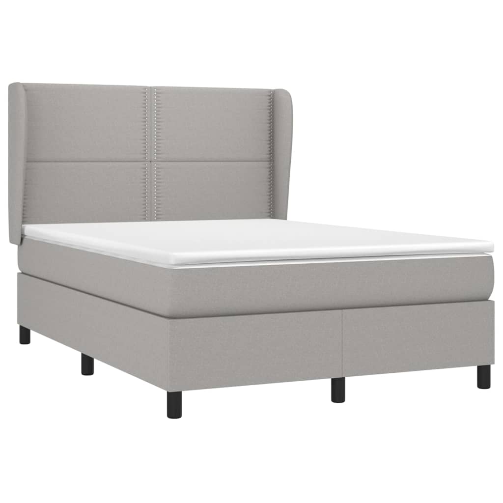 Giroletto a Molle con Materasso Grigio Chiaro 140x190cm Tessuto | homemem39