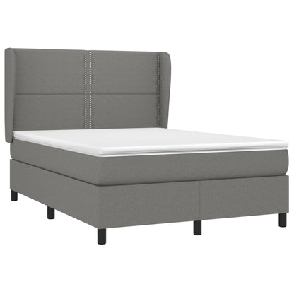 Giroletto a Molle con Materasso Grigio Scuro 140x190 cm Tessuto | homemem39