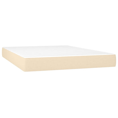 Giroletto a Molle con Materasso Crema 140x19 cm in Tessuto | homemem39