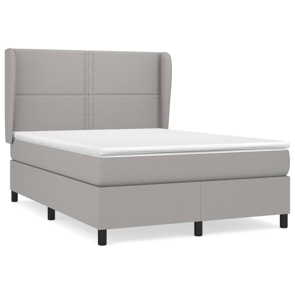 Giroletto a Molle con Materasso Grigio Chiaro 140x200cm Tessuto | homemem39