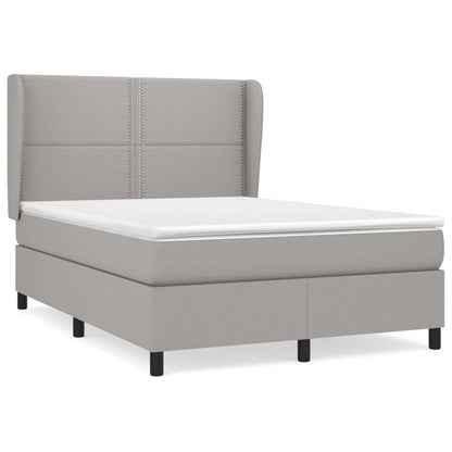 Giroletto a Molle con Materasso Grigio Chiaro 140x200cm Tessuto | homemem39