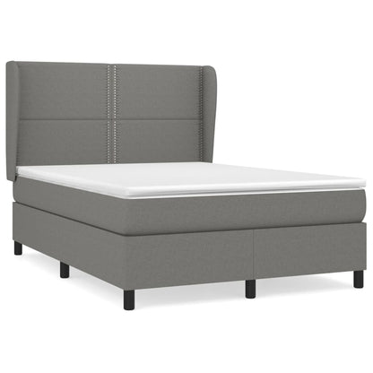 Giroletto a Molle con Materasso Grigio Scuro 140x200cm Tessuto | homemem39