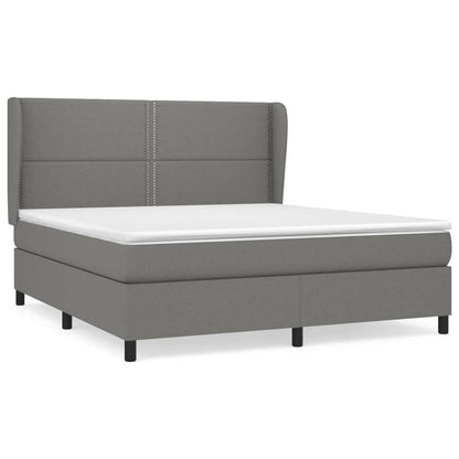 Giroletto a Molle con Materasso Grigio Scuro 180x200 cm Tessuto | homemem39