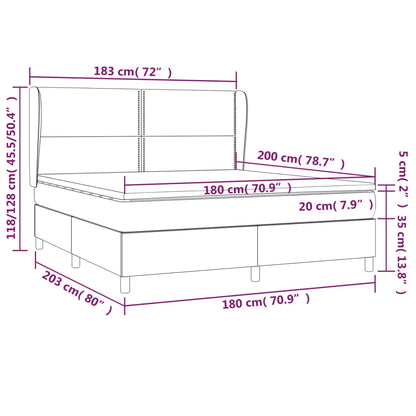 Giroletto a Molle con Materasso Grigio Scuro 180x200 cm Tessuto | homemem39