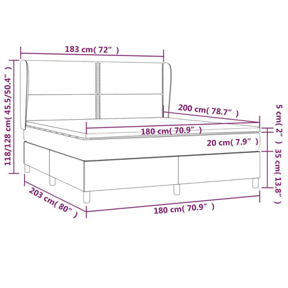 Giroletto a Molle con Materasso Marrone Scuro 180x200cm Tessuto | homemem39