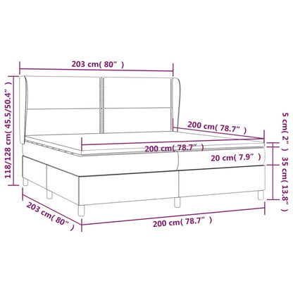 Giroletto a Molle con Materasso Marrone Scuro 200x200cm Tessuto | homemem39