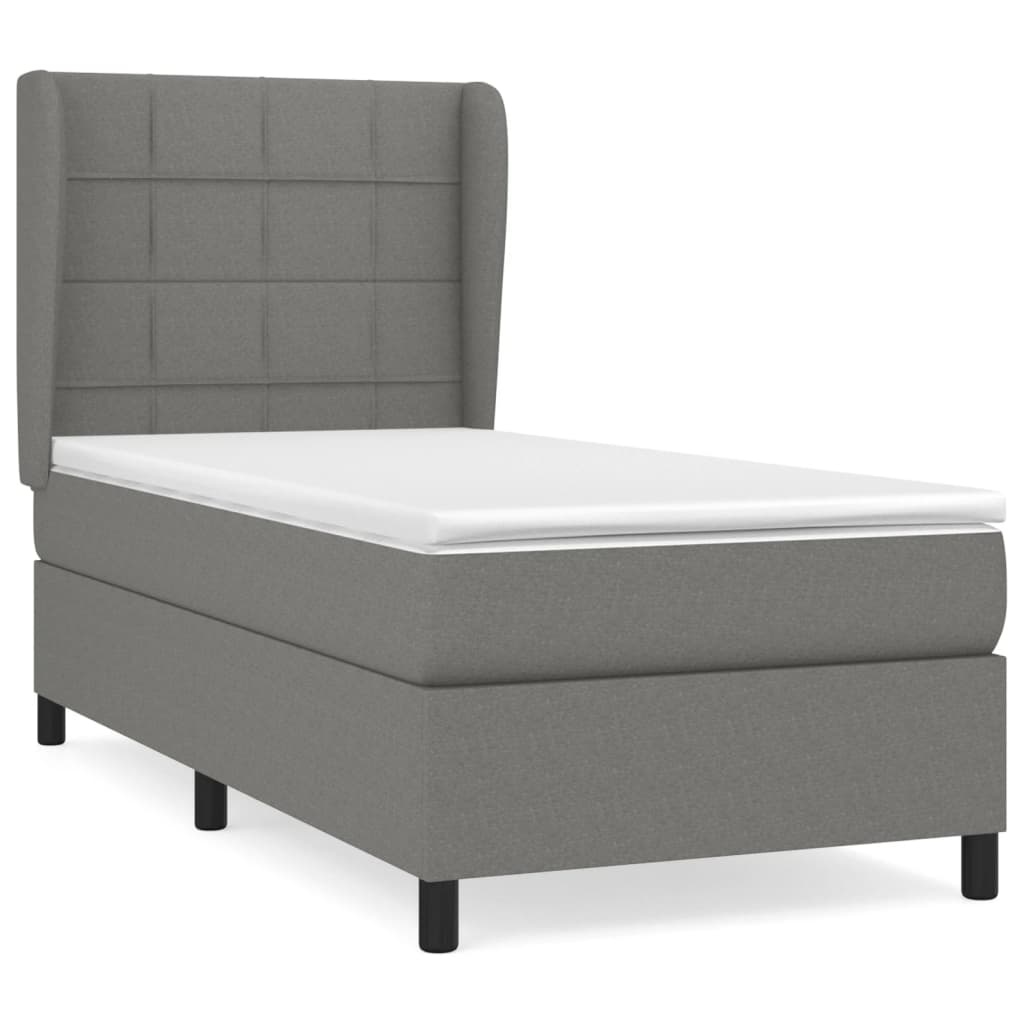 Giroletto a Molle con Materasso Grigio Scuro 80x200 cm Tessuto | homemem39