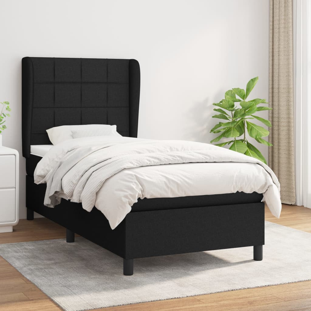 Giroletto a Molle con Materasso Nero 80x200 cm inTessuto | homemem39