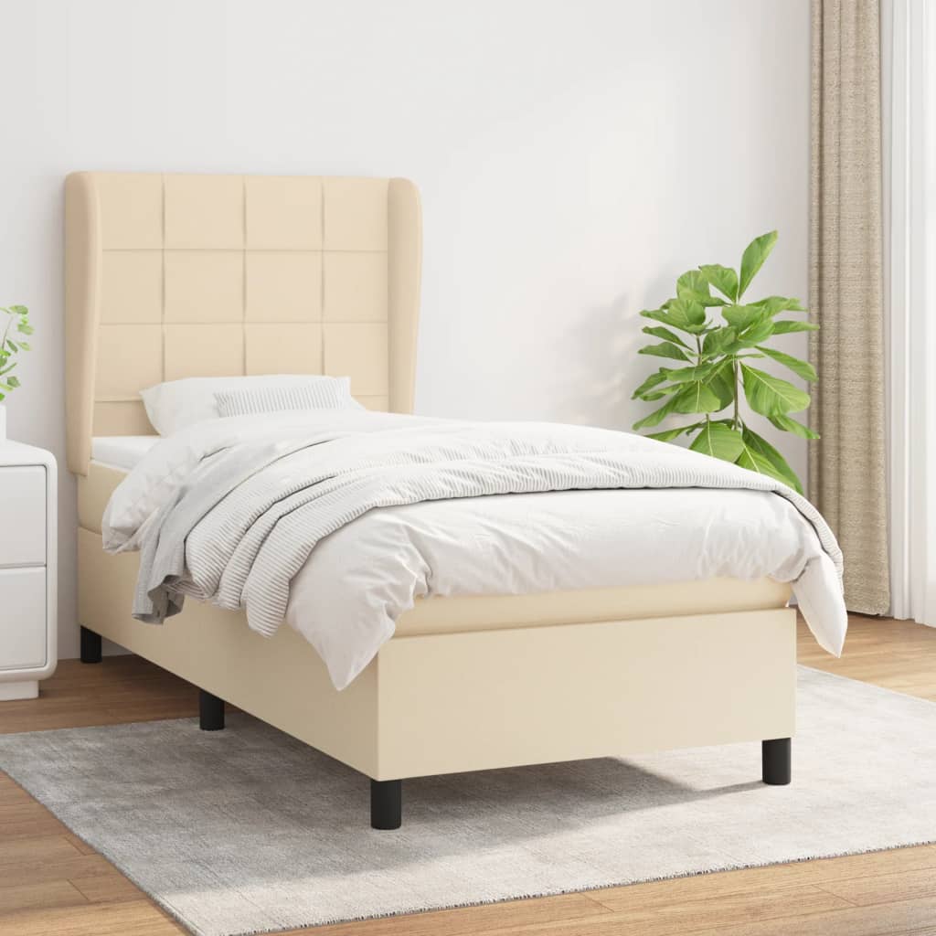 Giroletto a Molle con Materasso Crema 80x200 cm inTessuto | homemem39